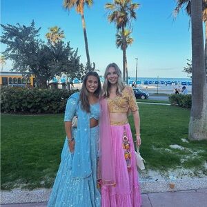 Blue Embroidered Lehenga Set